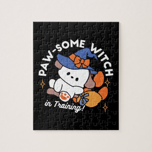 Paw-some Witch in Training - Schattigee Halloween- Legpuzzel (Verticaal)