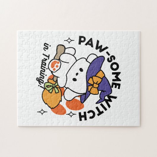 Paw-some Witch in Training - Schattigee Halloween- Legpuzzel (Horizontaal)