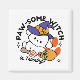 Paw-some Witch in Training - Schattigee Halloween- Magneet