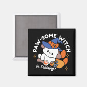 Paw-some Witch in Training - Schattigee Halloween- Magneet (Voorkant / Achterkant)