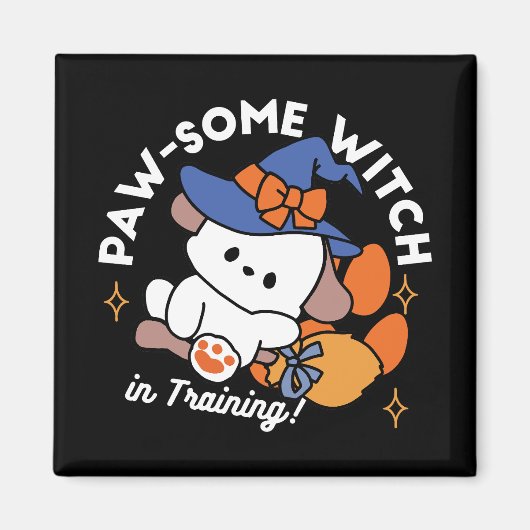 Paw-some Witch in Training - Schattigee Halloween- Magneet (Voorkant)