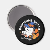 Paw-some Witch in Training - Schattigee Halloween- Magneet (Voorkant / Achterkant)