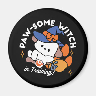 Paw-some Witch in Training - Schattigee Halloween- Magneet