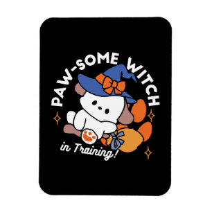Paw-some Witch in Training - Schattigee Halloween- Magneet