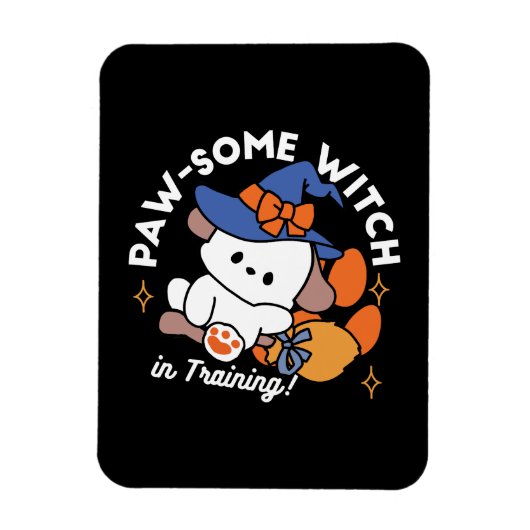 Paw-some Witch in Training - Schattigee Halloween- Magneet (Verticaal)