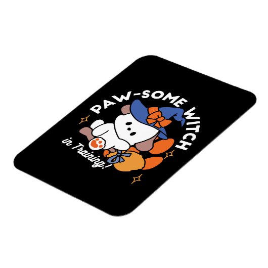 Paw-some Witch in Training - Schattigee Halloween- Magneet (Linkerzijde)