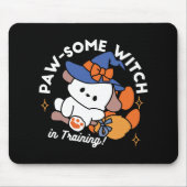Paw-some Witch in Training - Schattigee Halloween- Muismat (Voorkant)