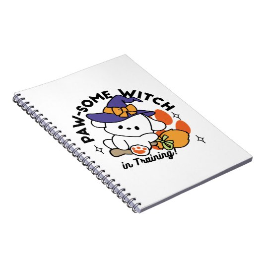 Paw-some Witch in Training - Schattigee Halloween- Notitieboek (Rechterzijde)