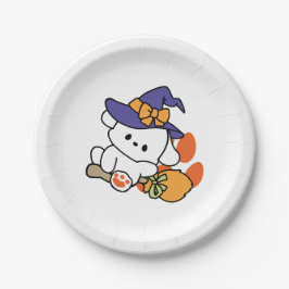 Paw-some Witch in Training - Schattigee Halloween- Papieren Bordje
