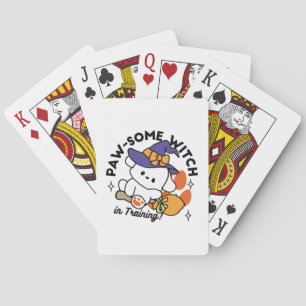 Paw-some Witch in Training - Schattigee Halloween- Pokerkaarten