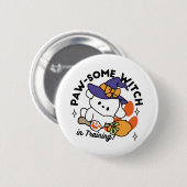 Paw-some Witch in Training - Schattigee Halloween- Ronde Button 5,7 Cm (Voorkant /achterkant)