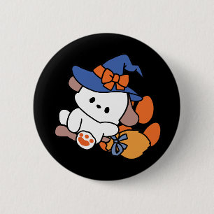 Paw-some Witch in Training - Schattigee Halloween- Ronde Button 5,7 Cm