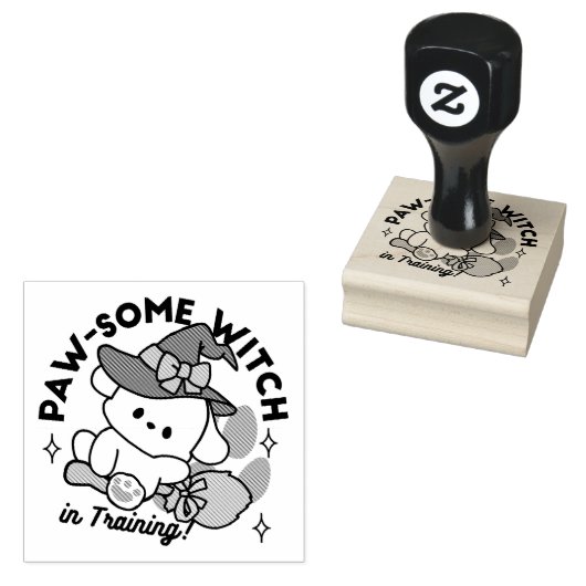 Paw-some Witch in Training - Schattigee Halloween- Rubberstempel (Gestempeld)