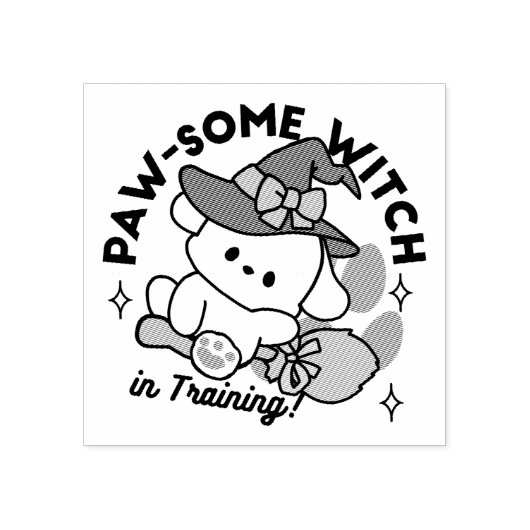 Paw-some Witch in Training - Schattigee Halloween- Rubberstempel (Afrduk)