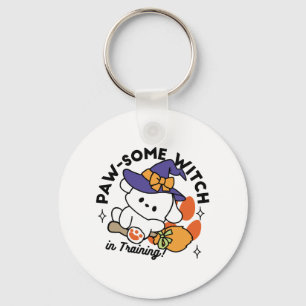 Paw-some Witch in Training - Schattigee Halloween- Sleutelhanger