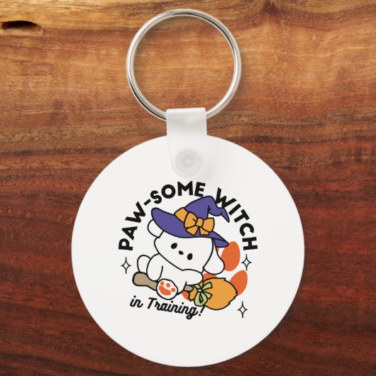 Paw-some Witch in Training - Schattigee Halloween- Sleutelhanger (Achterkant)