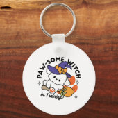 Paw-some Witch in Training - Schattigee Halloween- Sleutelhanger (Voorkant)