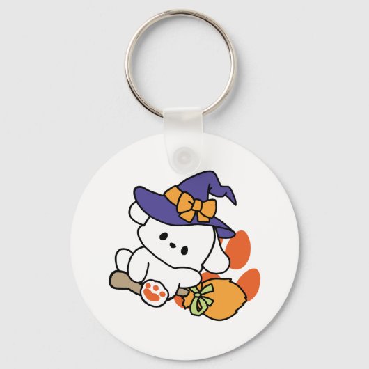 Paw-some Witch in Training - Schattigee Halloween- Sleutelhanger (Voorkant)