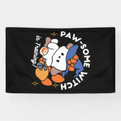 Paw-some Witch in Training - Schattigee Halloween- Spandoek (Horizontaal)