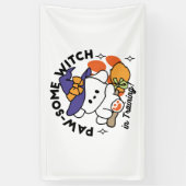 Paw-some Witch in Training - Schattigee Halloween- Spandoek (Verticaal)