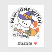 Paw-some Witch in Training - Schattigee Halloween- Sticker (Vel)