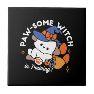 Paw-some Witch in Training - Schattigee Halloween- Tegeltje