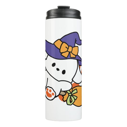 Paw-some Witch in Training - Schattigee Halloween- Thermosbeker (Voorkant)