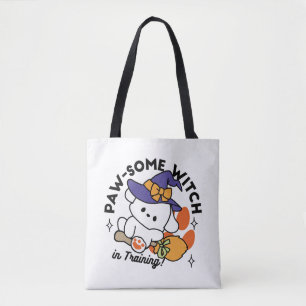 Paw-some Witch in Training - Schattigee Halloween- Tote Bag
