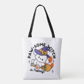 Paw-some Witch in Training - Schattigee Halloween- Tote Bag (Achterkant)