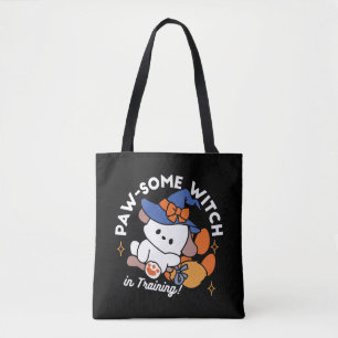 Paw-some Witch in Training - Schattigee Halloween- Tote Bag