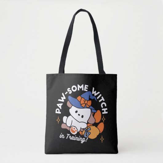 Paw-some Witch in Training - Schattigee Halloween- Tote Bag (Voorkant)