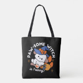 Paw-some Witch in Training - Schattigee Halloween- Tote Bag (Achterkant)