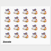 Paw-some Witch in Training - Schattigee Halloween- Vierkante Sticker (Vel)