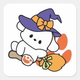 Paw-some Witch in Training - Schattigee Halloween- Vierkante Sticker