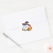 Paw-some Witch in Training - Schattigee Halloween- Vierkante Sticker (Envelop)