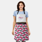 Paw-sommige Gepersonaliseerde Naam Pet Paw Print S Schort (Gedragen)