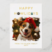 Paw Spruces Happy Howlidays Dog Christmas Folie Feestdagenkaart (Voorkant)
