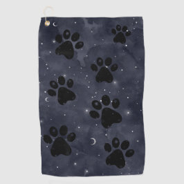 Paw Stars Moon Blue Waterverf Golfhanddoek