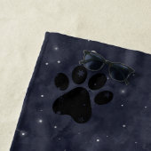 Paw Stars Moon Blue Waterverf Strandlaken (In situ)