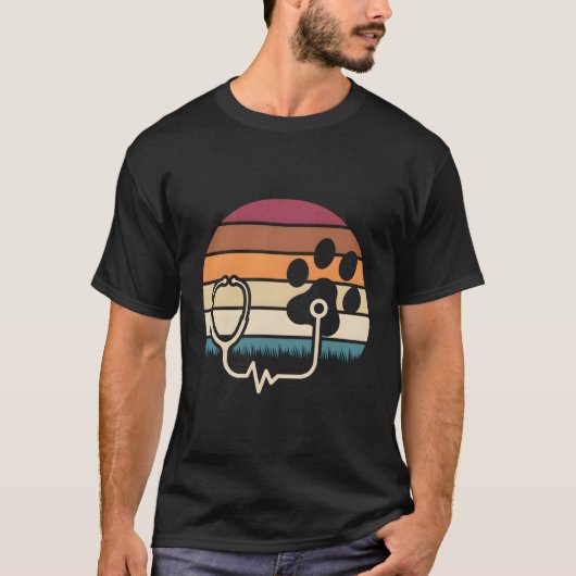Paw Stethoscoop Vet Tech Veterinaire Technicus T-shirt (Voorkant)