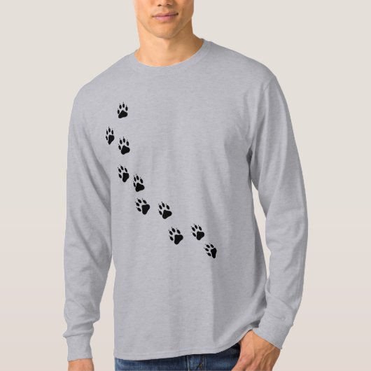 Paw Track Animal Care Mannen Long Sleeve T-shirt (Voorkant)
