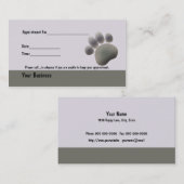 Paw Tracks Veterinarian Business Apointment Card Afsprakenkaartje (Voorkant / Achterkant)
