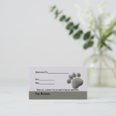 Paw Tracks Veterinarian Business Apointment Card Afsprakenkaartje (Staand voorkant)