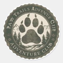 Paw Trails Adventure Club - Badge Sticker