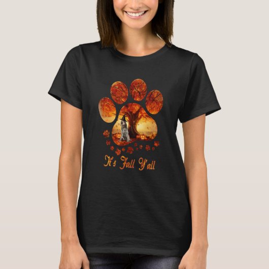 Paw Tree Het Is Herfst Y'all Wirehaired Pointing G T-shirt (Voorkant)