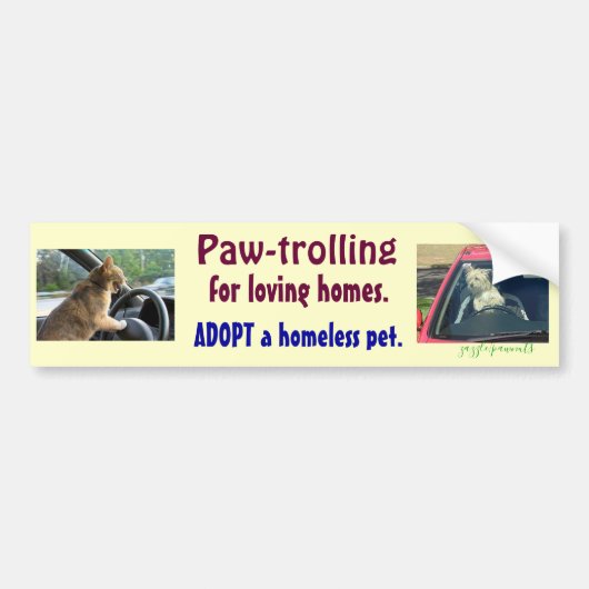 Paw-trolling Bumpersticker (Voorkant)