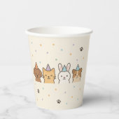 Paw-ty Animal Schattige Pet Verjaardag Papieren Bekers (Voorkant)