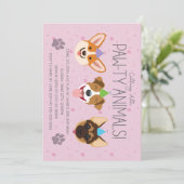 Paw-ty Animals Birthday Invitation Kaart (Staand voorkant)