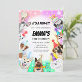 Paw-ty honden met taartfeest kaart (Staand voorkant)