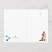 Paw-ty Kittens Kids Verjaardagsfeestuitnodigingen Uitnodiging Briefkaart (Achterkant)